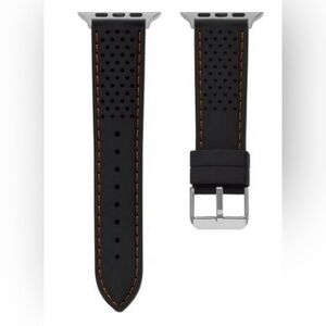 American Exchange Men's Watch Strap, Silver/black 42-44mm